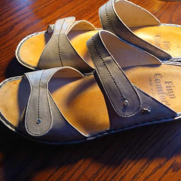 Finn Comfort Sansibar Metallic Slides 2 Velcro Straps  Size D43 Made in Germany - Picture 4 of 12